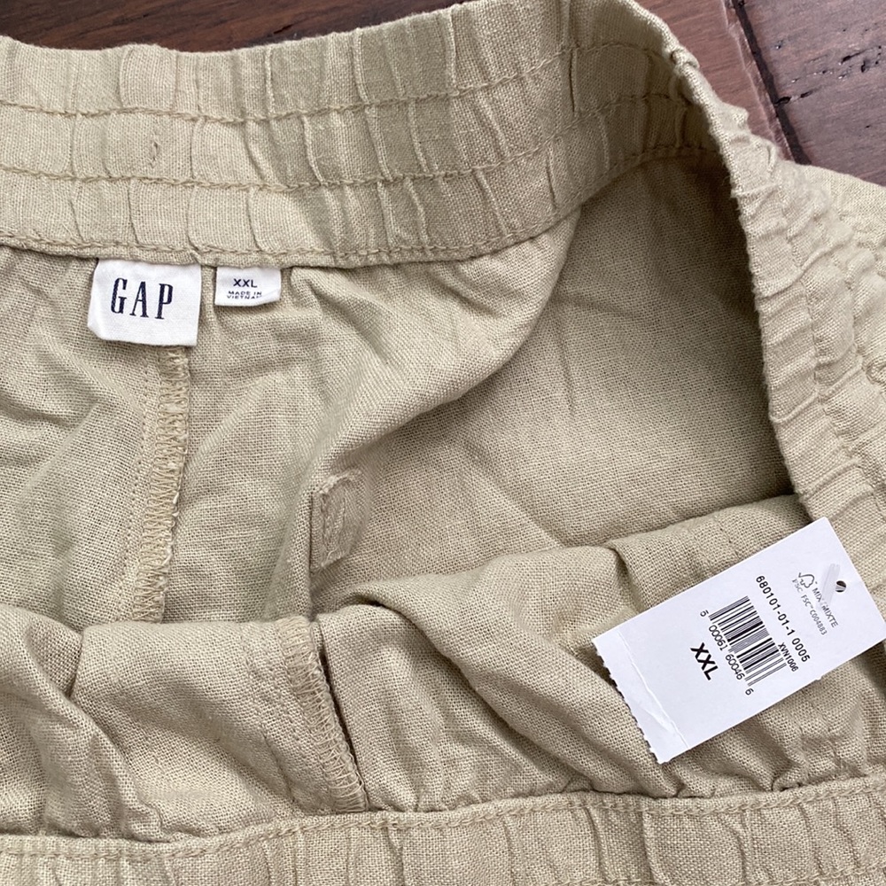 NWT Gap Womens Linen Blend Pull On Shorts XXL Khaki Tan - Picture 3 of 3